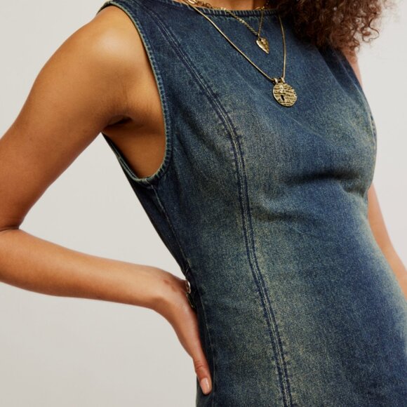 Free People Atlas Denim Mini Dress - Picture 4 of 10